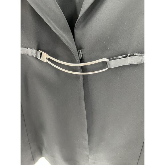 Mary McFadden Vintage Blazer Womens 12 Black Button Silver Clasp Closure Jacket - Picture 4 of 16